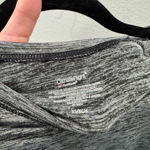 Cuddl Duds Charcoal Heather Long Sleeve Women's Top - Picture 5 of 5